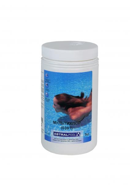 мультихлор для жесткой воды таблетки 200 г (0391), 1 кг 12 шт/упак 40935